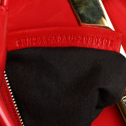 Fendi Vitello Vernice Mou Mini Peekaboo Iconic Satchel Rosso Cardinale 7 of 10