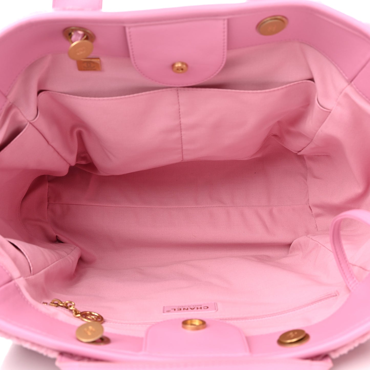 Shearling Lambskin Medium Deauville Tote Pink