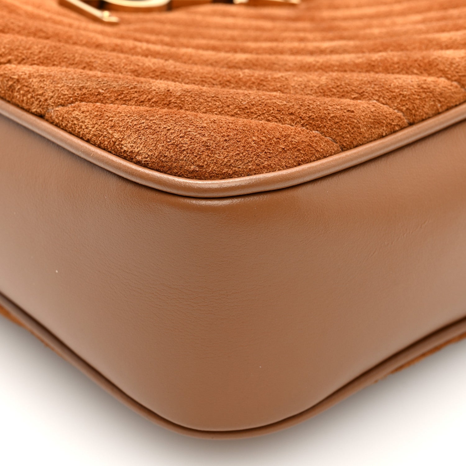 Saint Laurent Suede Matelasse Monogram Lou Camera Bag Cinnamon 9 of 10