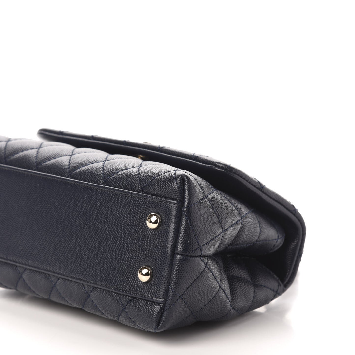 Caviar Quilted Mini Coco Handle Flap Navy Blue