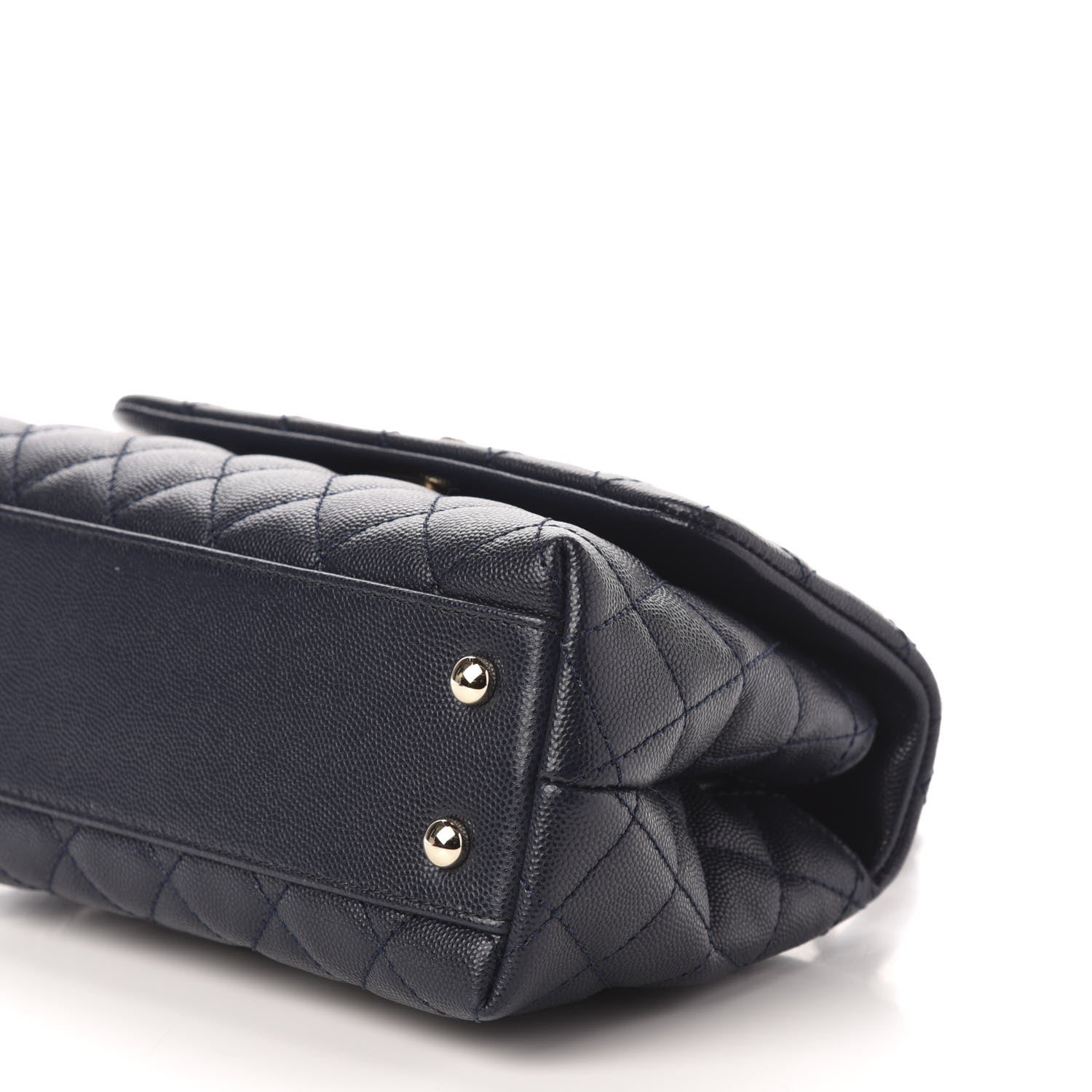 Chanel Caviar Quilted Mini Coco Handle Flap Navy Blue 9 of 10
