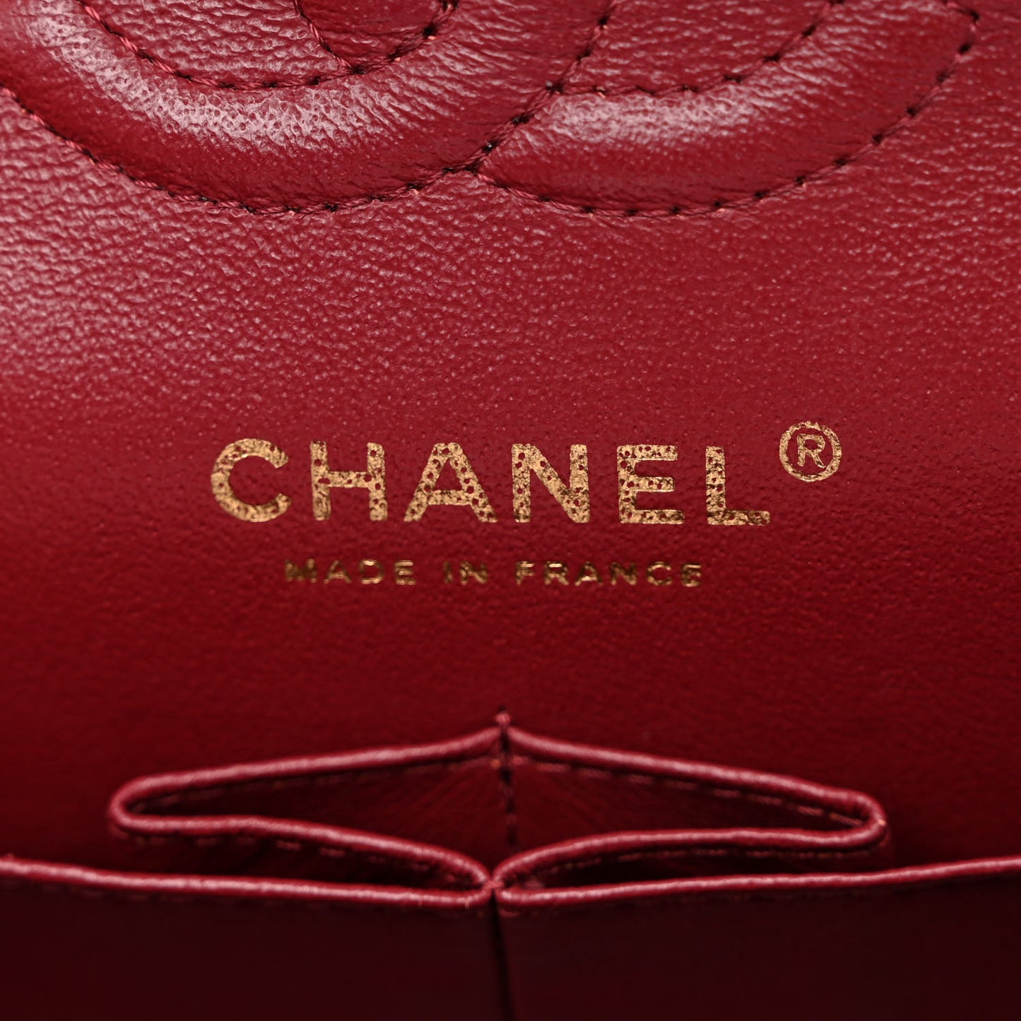 Iridescent Caviar Quilted Small Double Flap Red