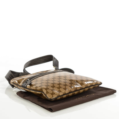 Gucci Crystal Monogram Medium Flat Messenger Bag Dark Brown 4 of 7