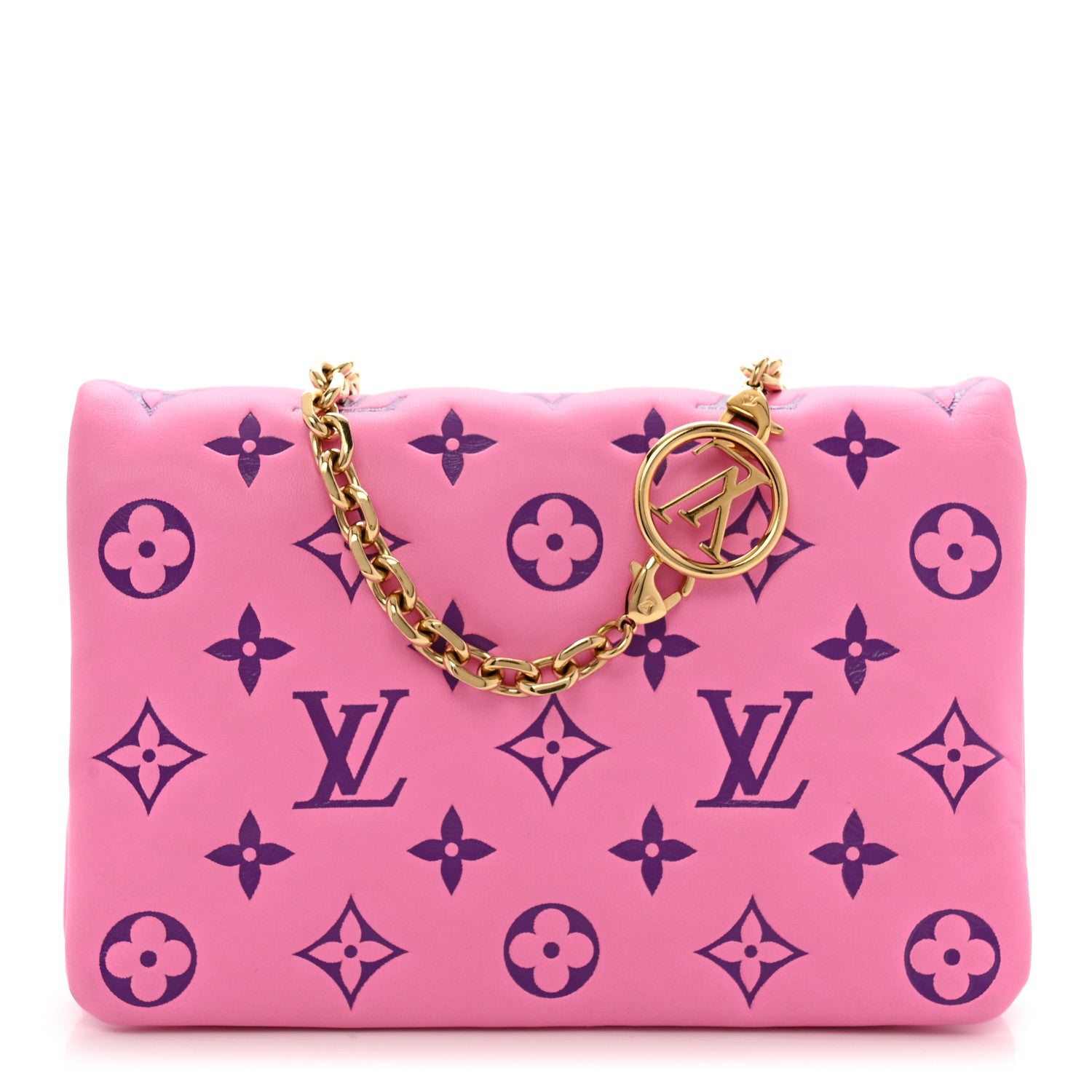 Louis Vuitton Lambskin Embossed Monogram Vuittamins Pochette Coussin Rose Violet 1 of 12