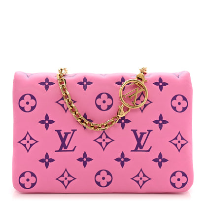 Louis Vuitton Lambskin Embossed Monogram Vuittamins Pochette Coussin Rose Violet 1 of 12