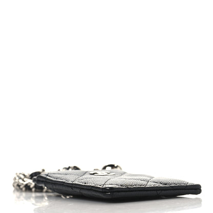 Chanel Caviar Quilted  Key Holder Card Holder On Chain Black 4 of 7