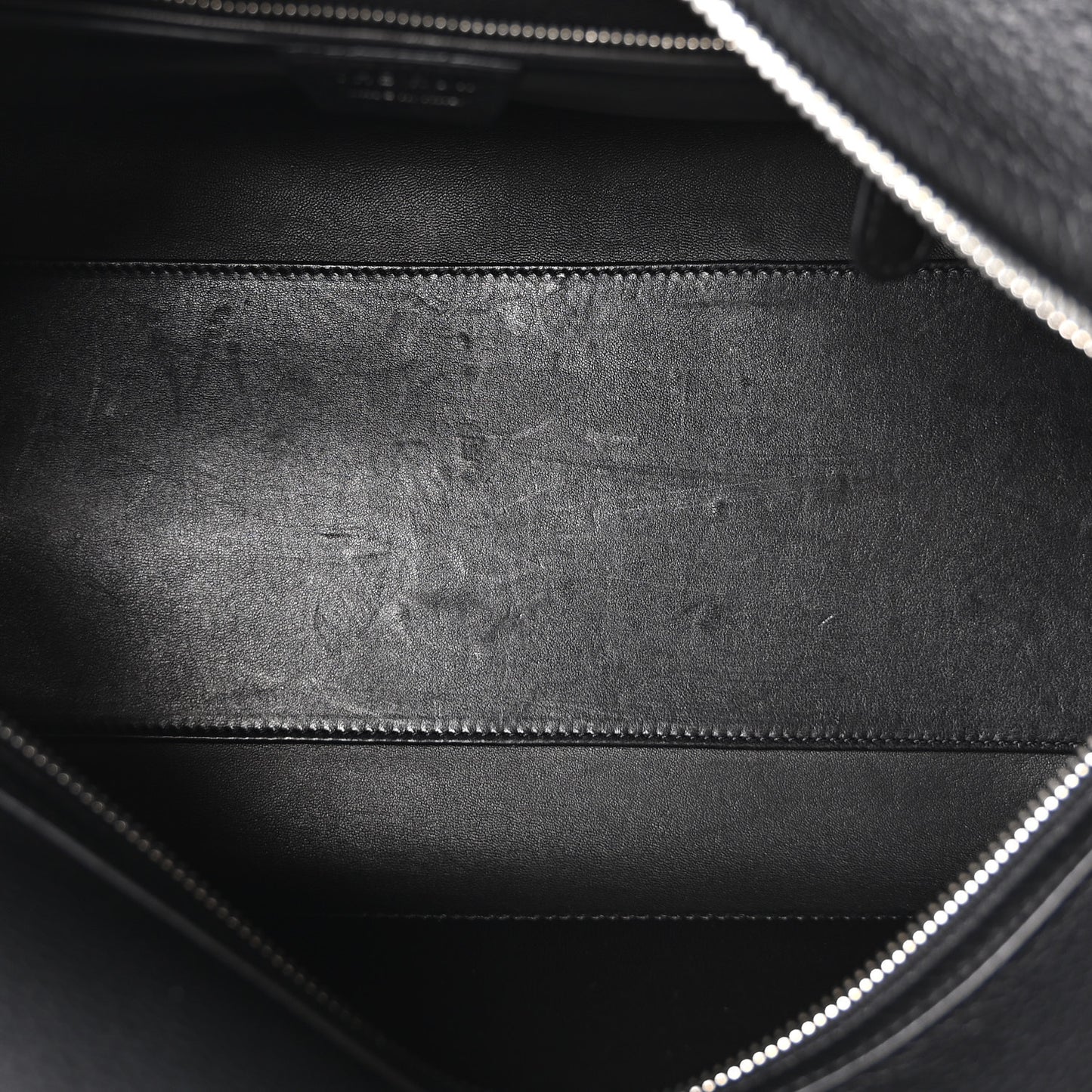 Grained Calfskin East West Bowling Bag Black