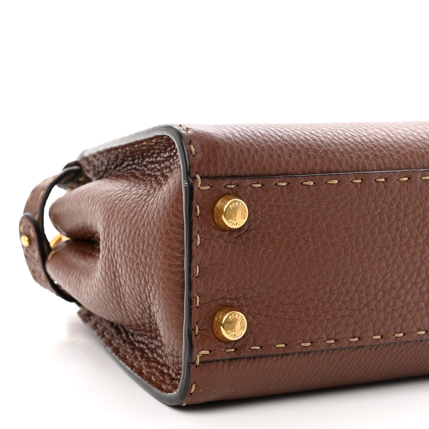 Cuoio Romano Snakeskin Selleria Bi-Color Mini Peekaboo Iconic Satchel Ghianda Camelia White