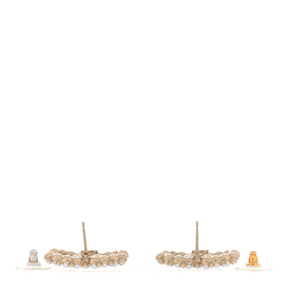 Chanel Pearl Crystal CC Stud Earrings Gold 3 of 4