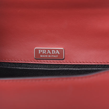 Prada City Calfskin Saffiano Crystal Cahier Bag Fuoco Black 6 of 11