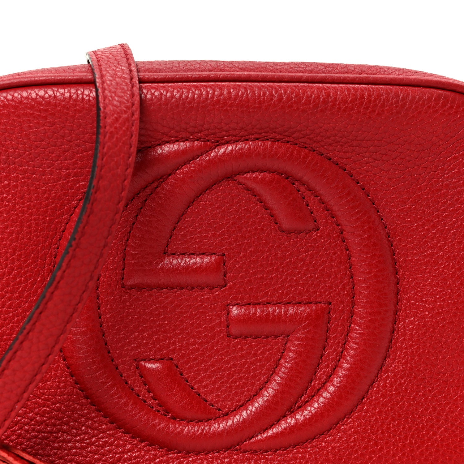 Gucci Pebbled Calfskin Small Soho Disco Bag Tabasco Red 9 of 11