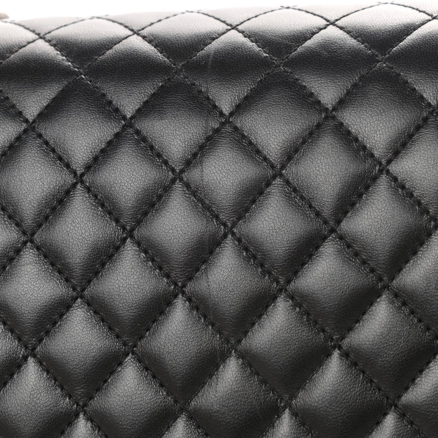 Lambskin Quilted Large Boy Flap Black