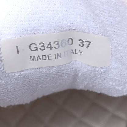 Chanel Suede Calfskin Fabric CC Sneakers 37 White 7 of 8