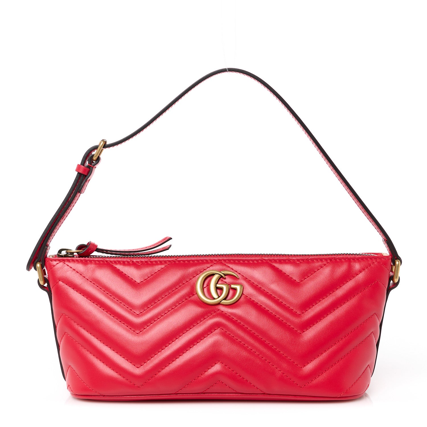 Gucci Calfskin Matelasse Chevron GG Marmont Sling Shoulder Bag Rosso 1 of 10