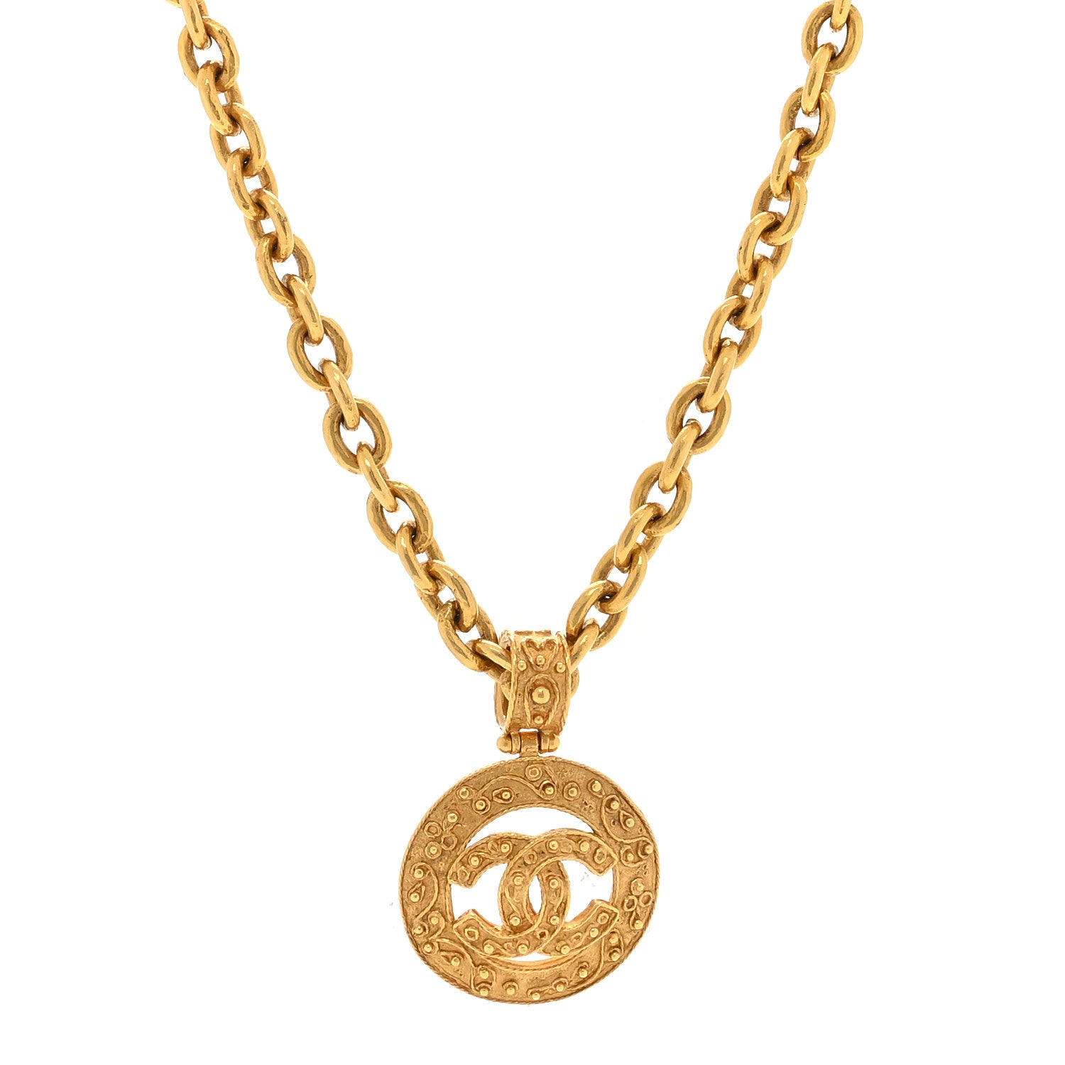 Chanel CC Chain Pendant Long Necklace Gold 1 of 5