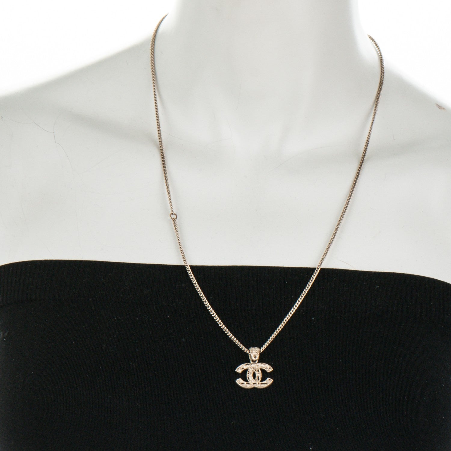 Chanel Tweed Effect CC Necklace Gold 2 of 4