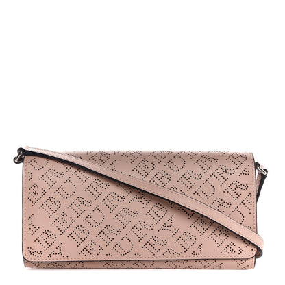 Burberry Calfskin Perforated Henley Wallet with Detachable Strap Pale Fawn Pink 1 of 8