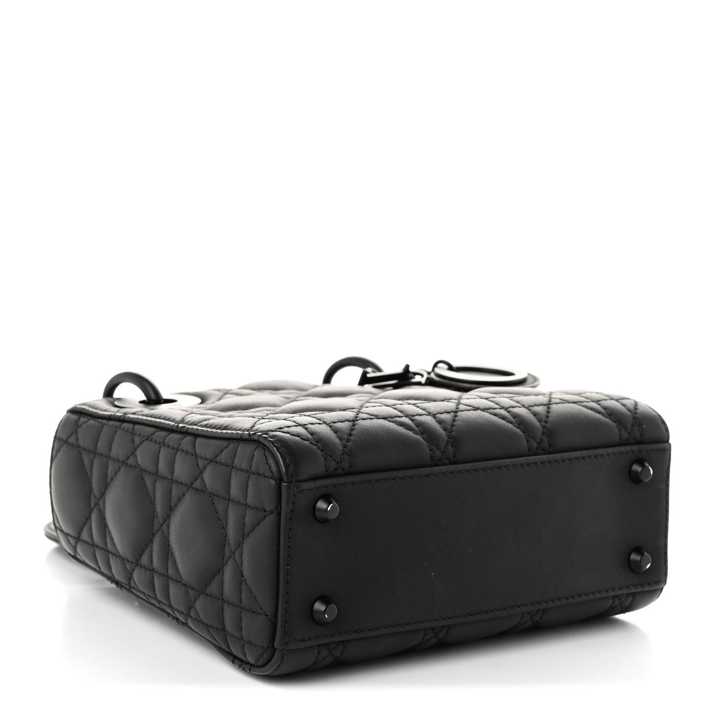 Ultra Matte Calfskin Cannage Mini Lady Dior Black
