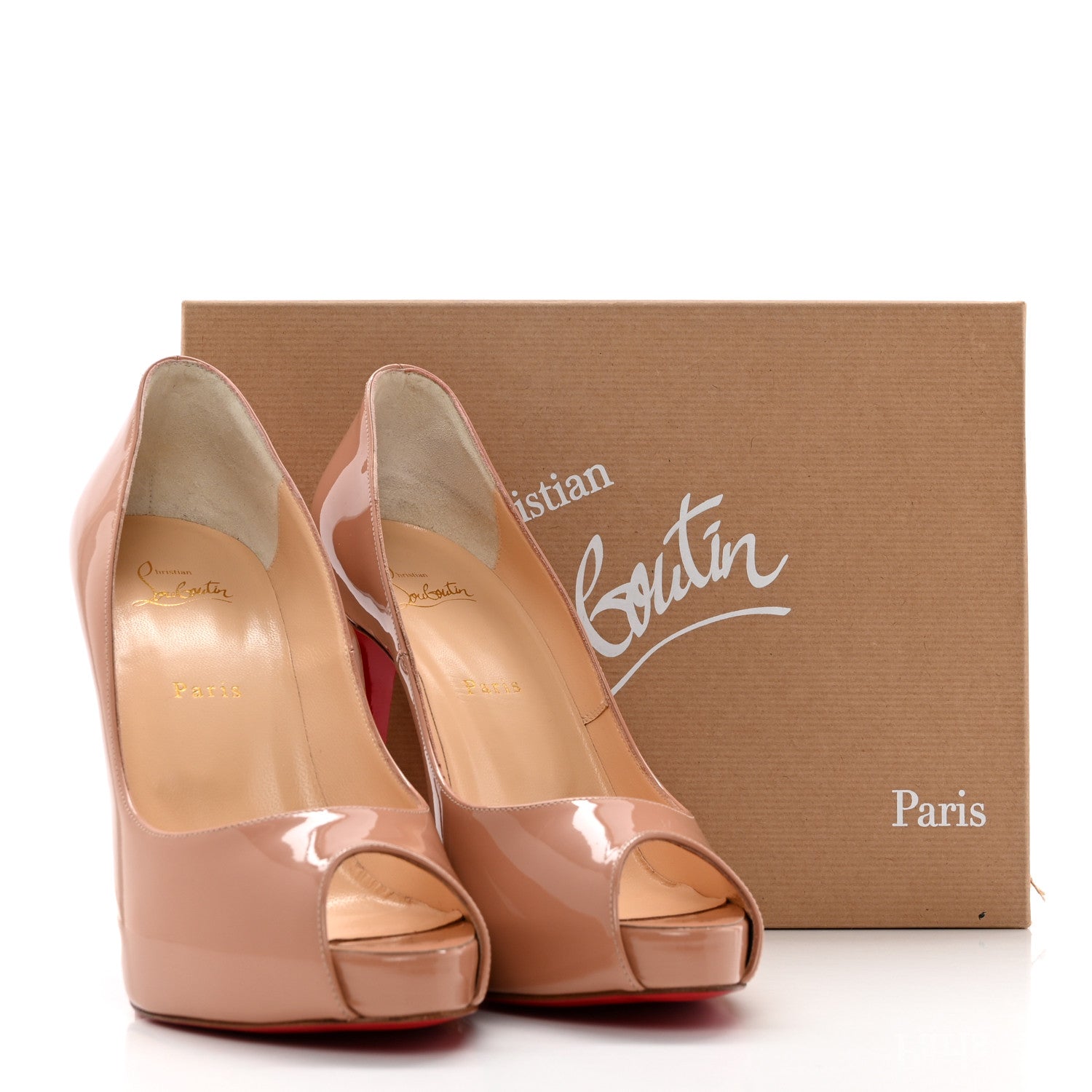 Christian Louboutin Patent New Very Prive 120 Pumps 41 Nude 8 of 8