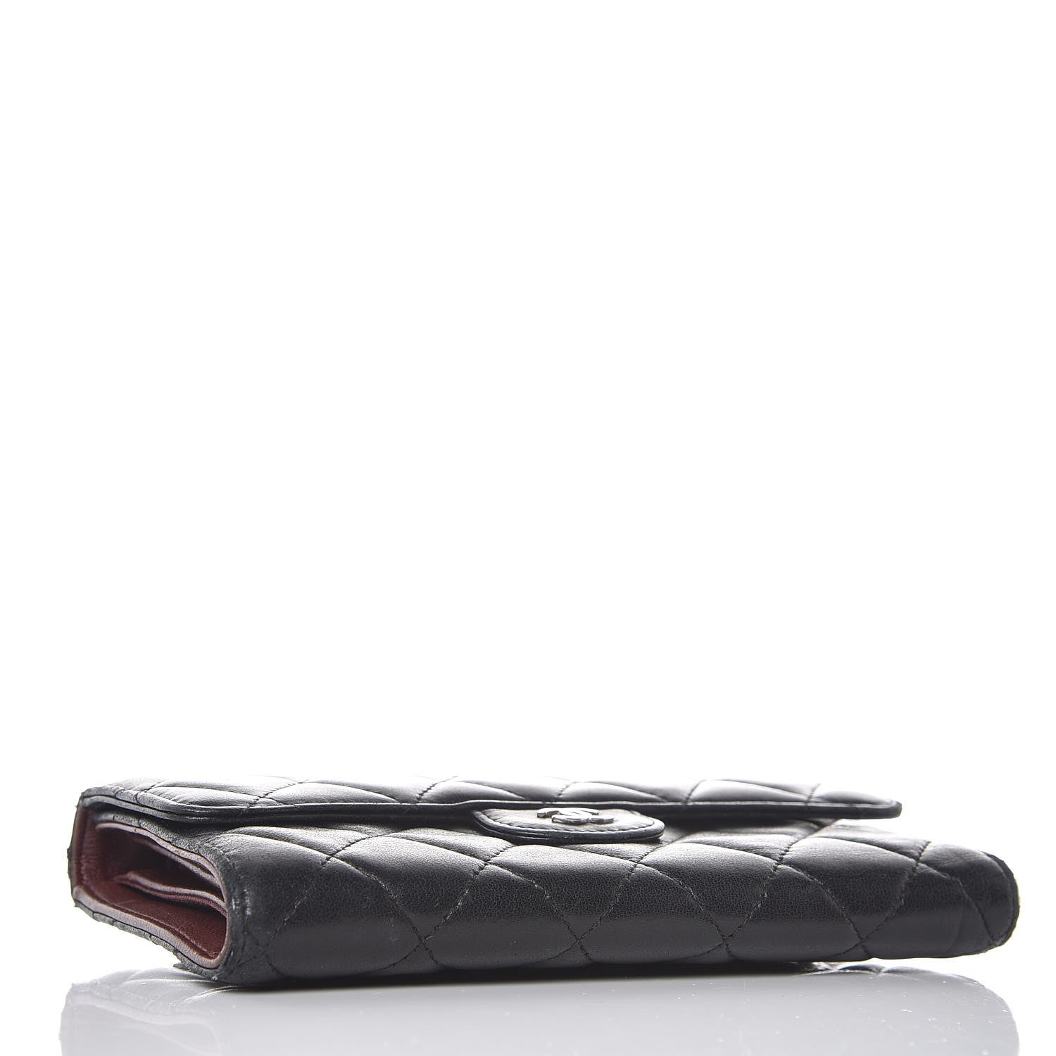 Chanel Lambskin Quilted Large Flap Wallet Black 4 of 15