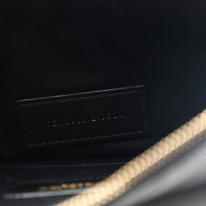 Saint Laurent Grain De Poudre Chevron Monogram Bill Pouch Black 7 of 8