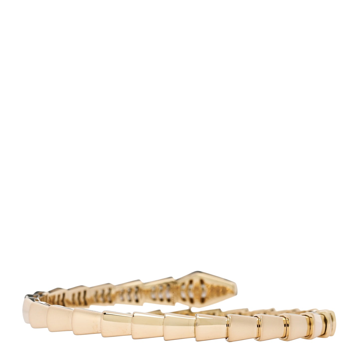 18K Yellow Gold Diamond Serpenti Viper Bracelet XS