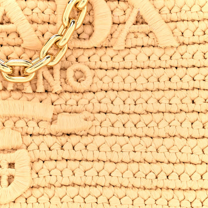Prada Yarn Raffia Effect Crochet Mini Re-Edition 2000 Shoulder Bag Naturale 7 of 13