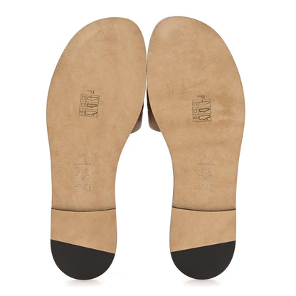 Christian Dior Calfskin Canvas Embroidered Dway Flat Slide Sandals 38 Camel 6 of 9