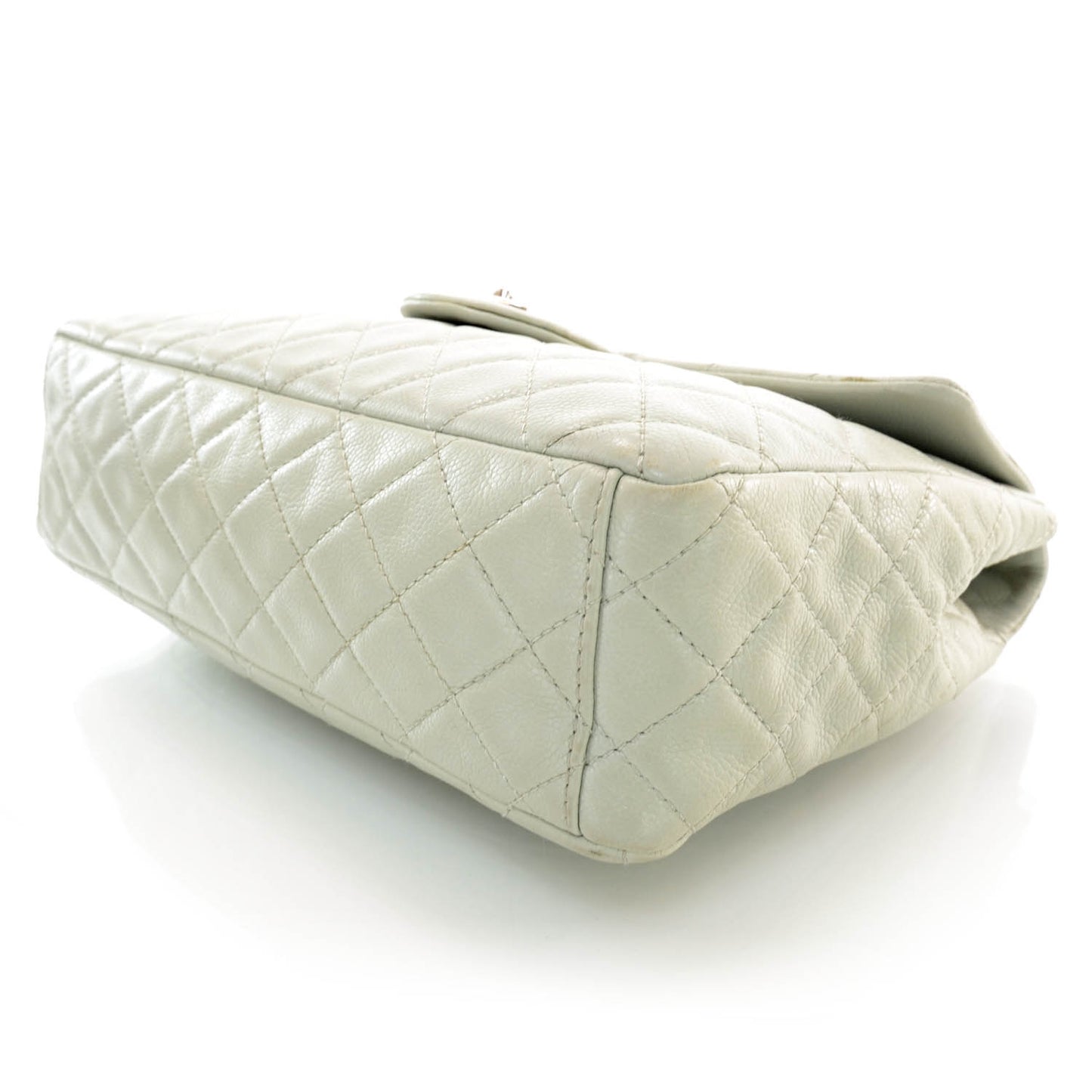 Washed Caviar Maxi Single Flap Grey
