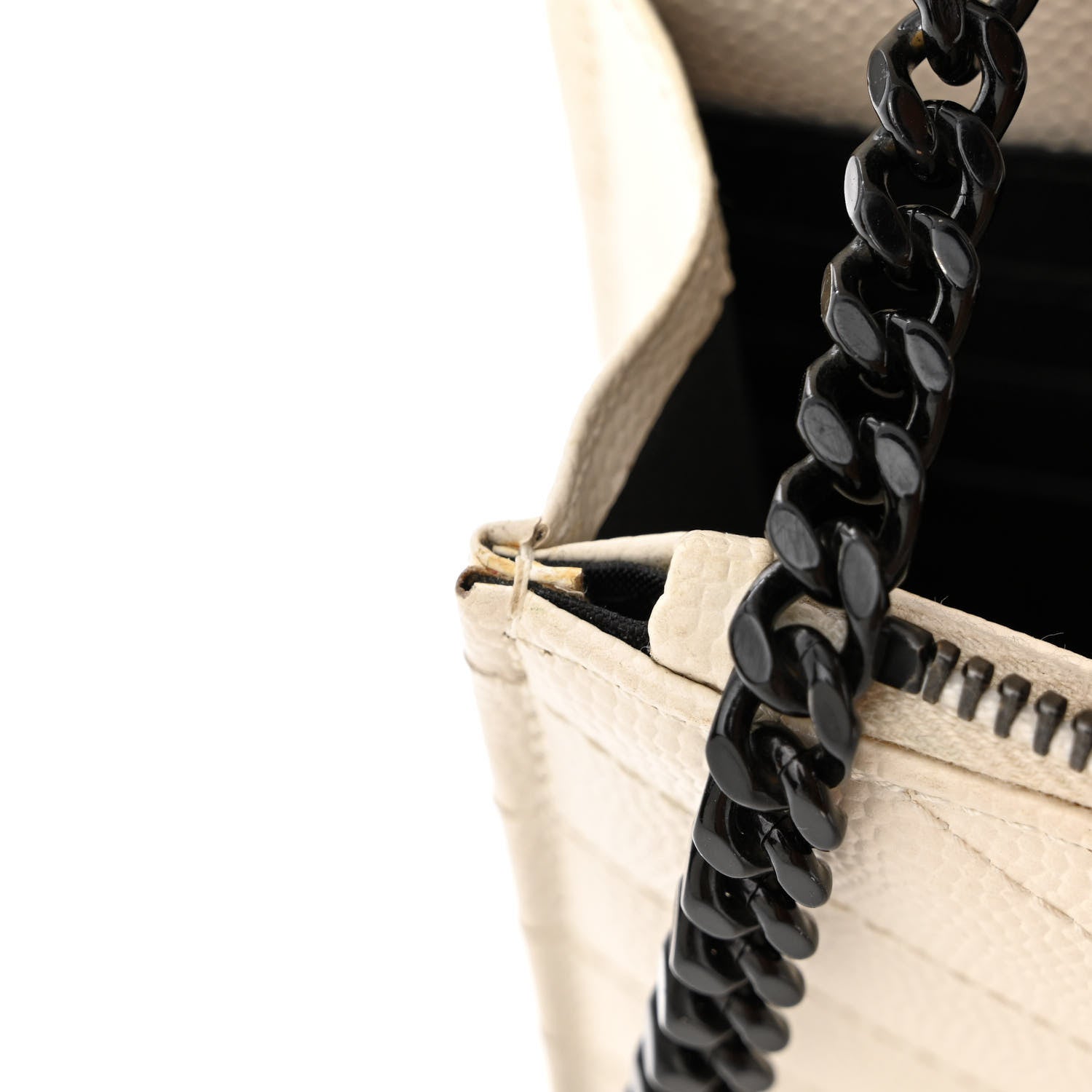 Saint Laurent Grain De Poudre Matelasse Chevron Monogram Envelope Chain Wallet Dove White 17 of 18