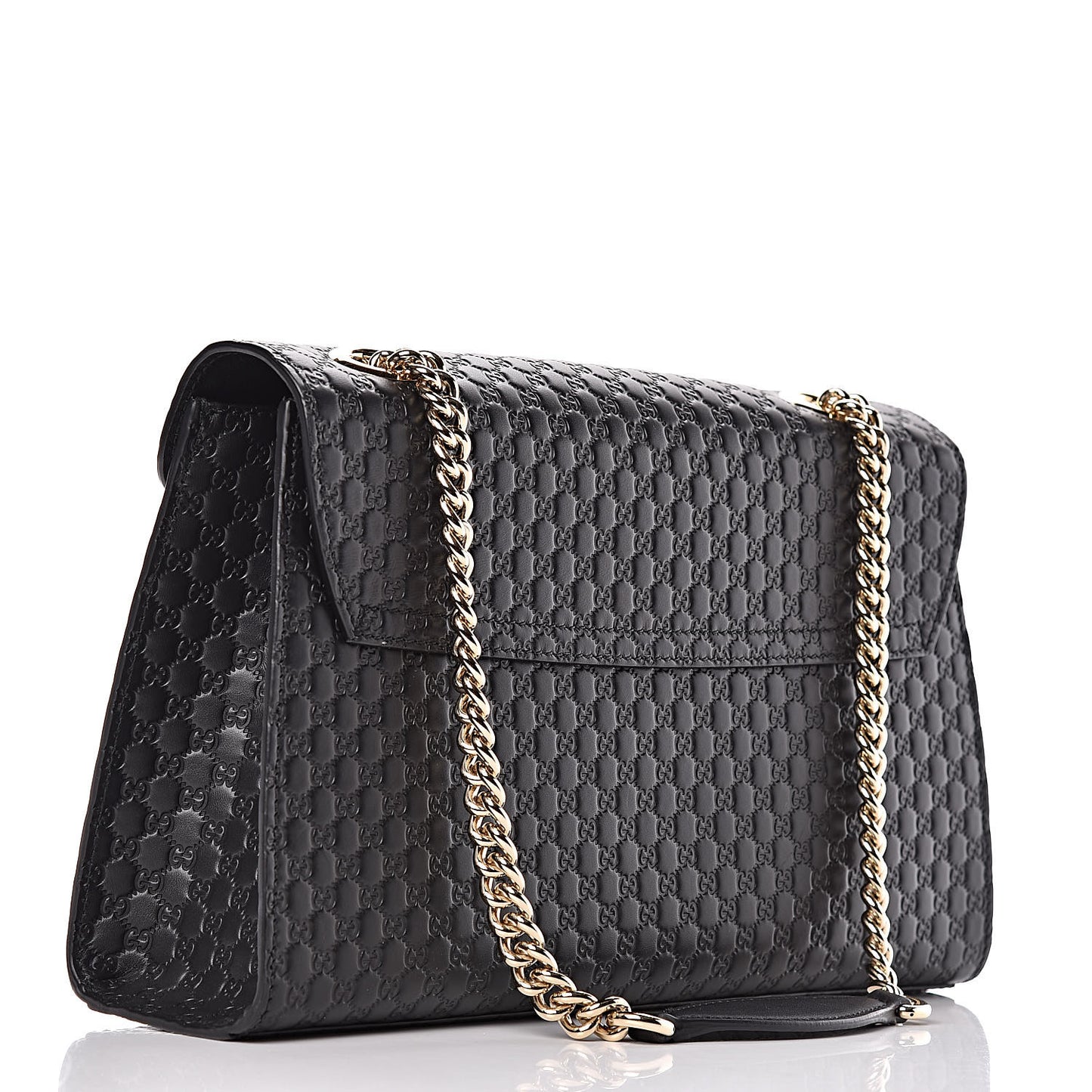 Microguccissima Medium Emily Chain Shoulder Bag Black