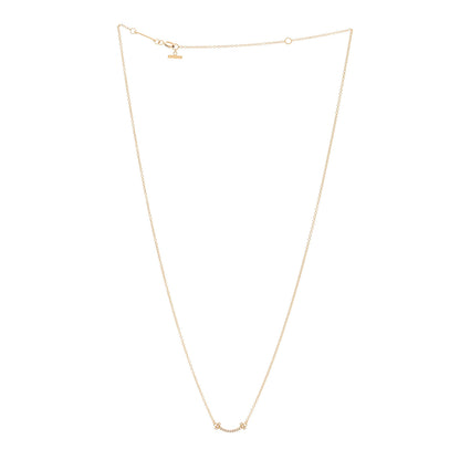 Tiffany 18K Yellow Gold Diamond Mini T Smile Pendant Necklace 3 of 5