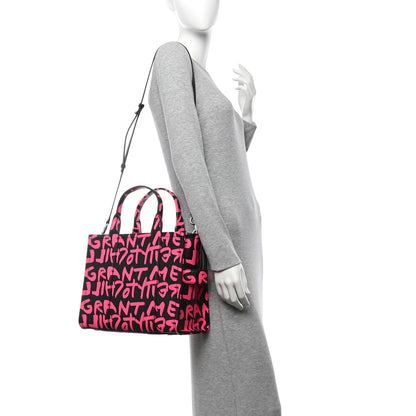 Marc Jacobs X STEPHEN SPROUSE Grained Calfskin Medium The Tote Bag Pink 2 of 10