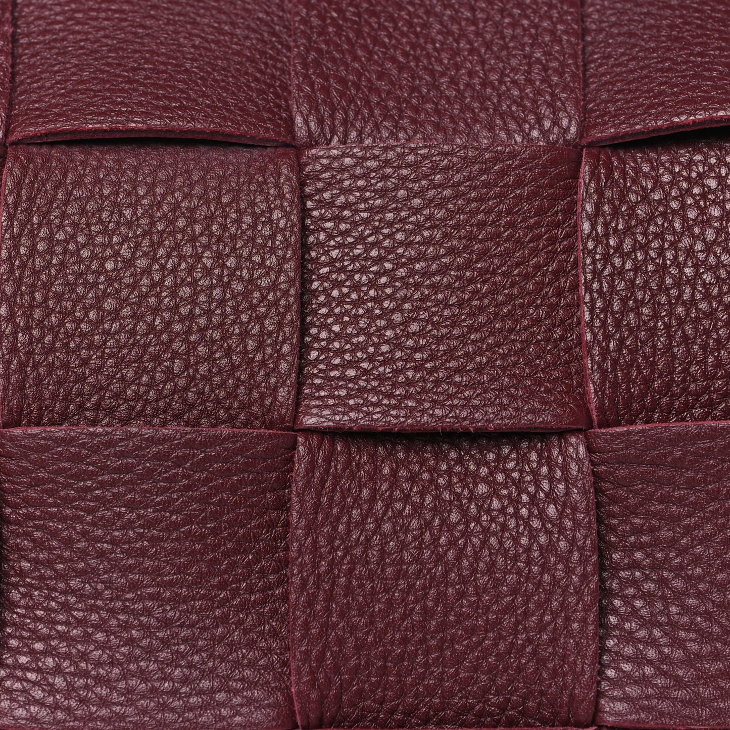 Grained Calfskin Maxi Intrecciato Brick Cassette Bag Bordeaux
