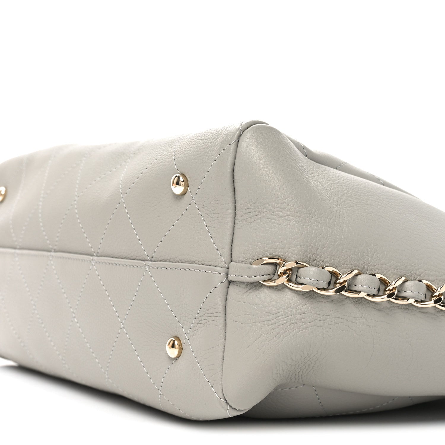 Chanel Bullskin Stitched Medium Shopping Bag Grey 10 of 10