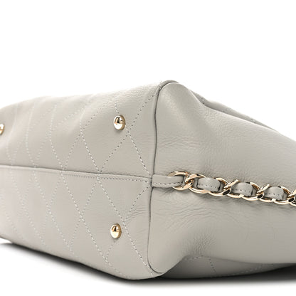 Chanel Bullskin Stitched Medium Shopping Bag Grey 10 of 10