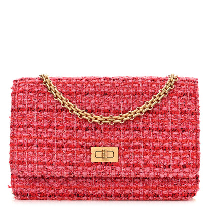 Chanel Tweed Quilted Reissue Wallet On Chain WOC Red Pink Multicolor 1 of 10