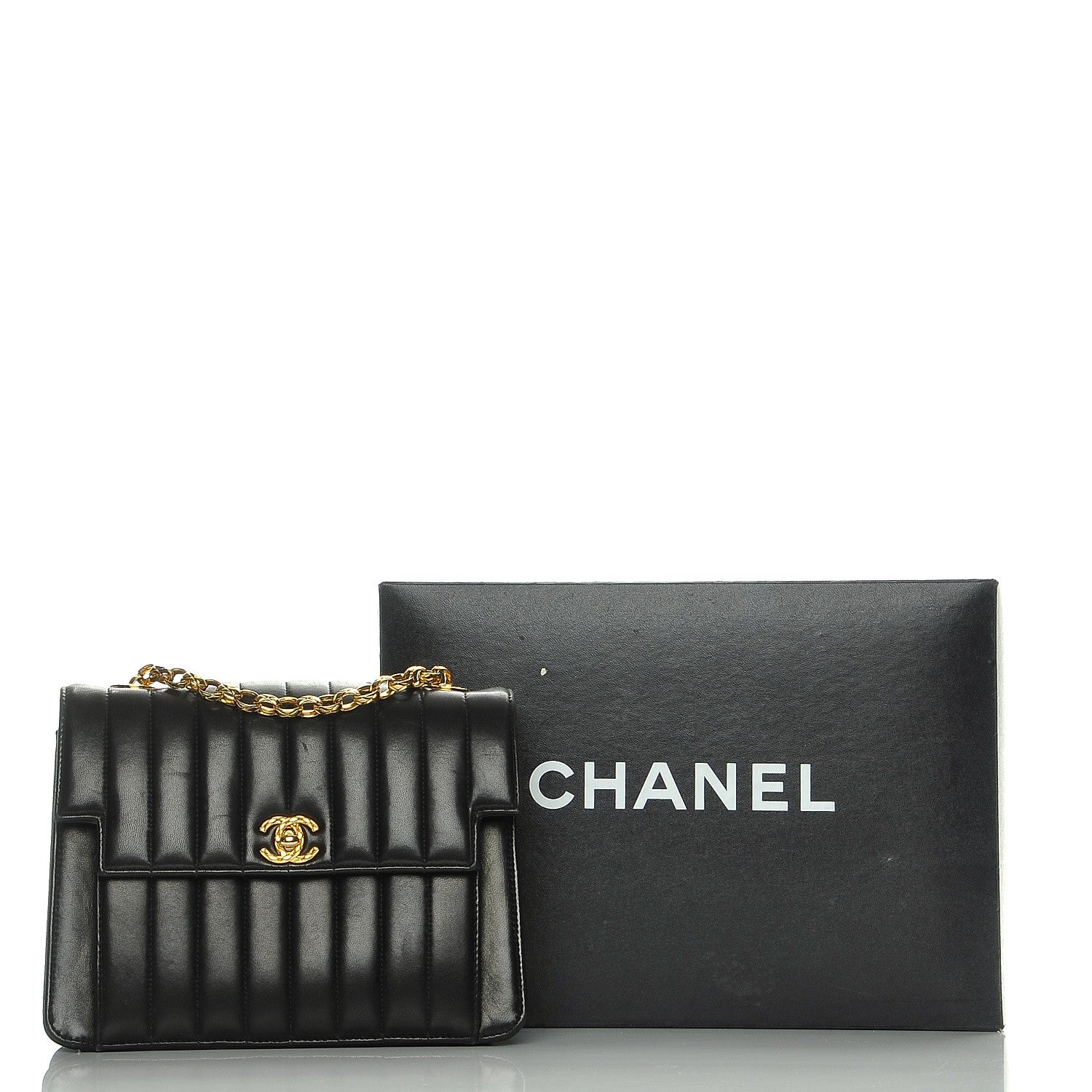Chanel Lambskin Vertical Quilt Small Square Flap Black 9 of 9