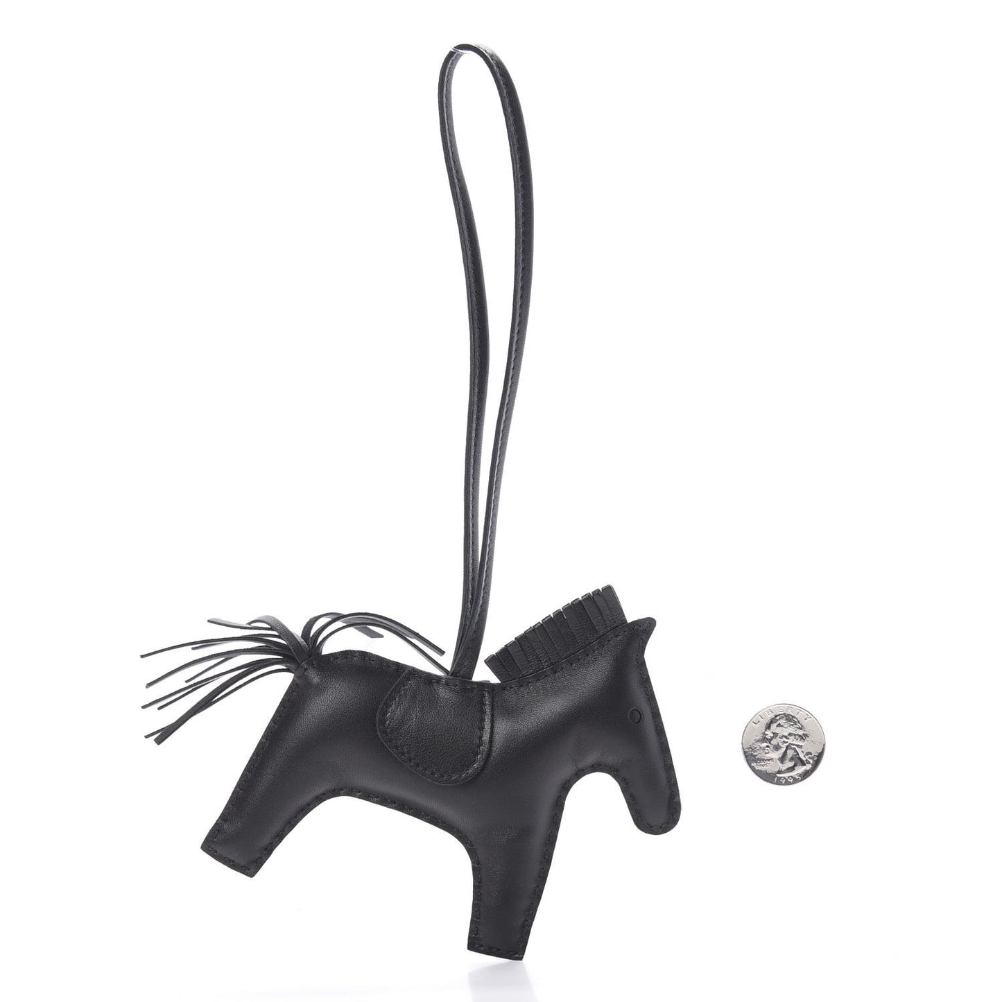 Milo Lambskin Grigri Rodeo Horse Bag Charm MM So Black