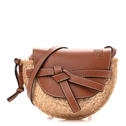 Loewe Calfskin Raffia Mini Gate Crossbody Bag Natural Tan 1 of 8