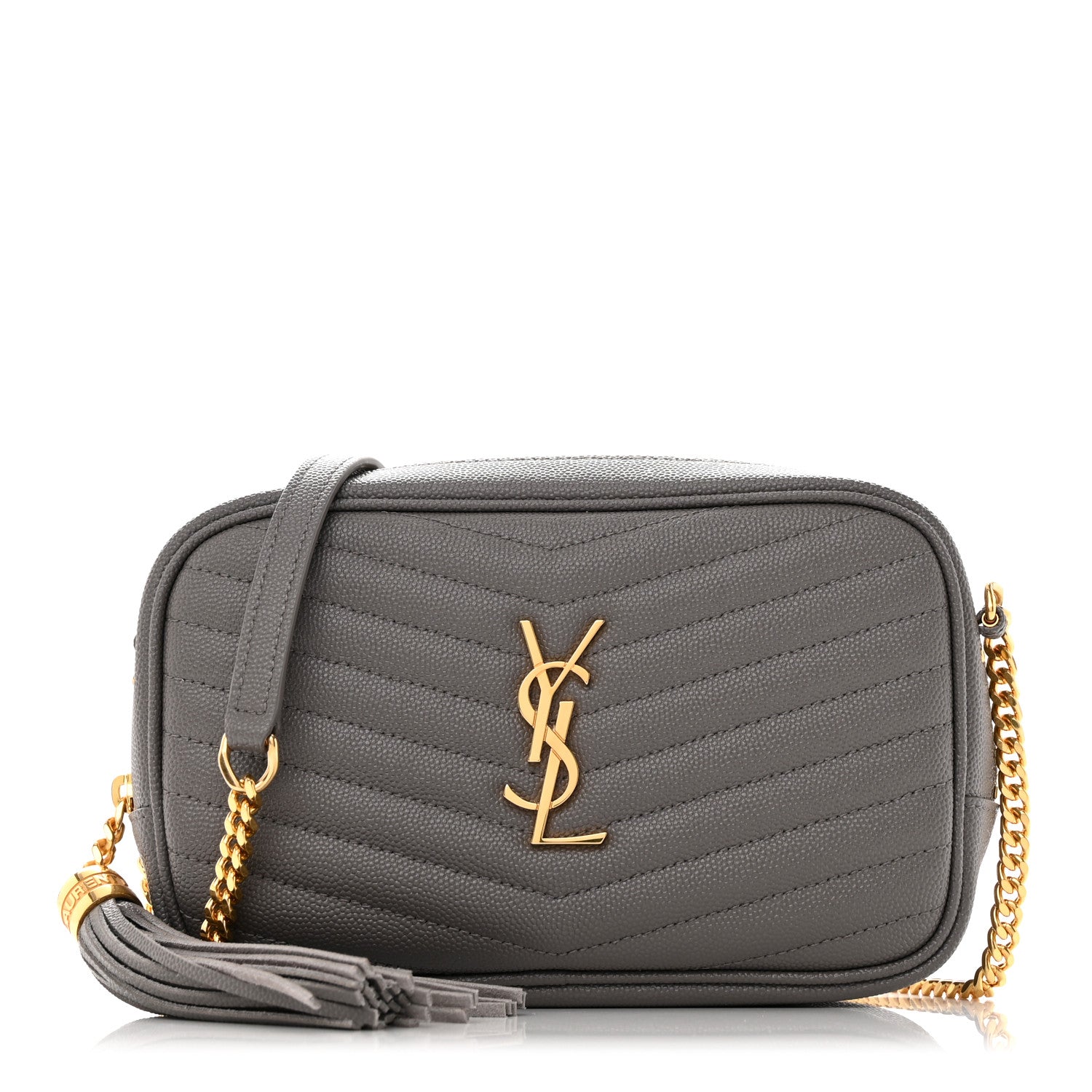 Saint Laurent Grain De Poudre Matelasse Monogram Mini Lou Camera Bag Fog 1 of 11