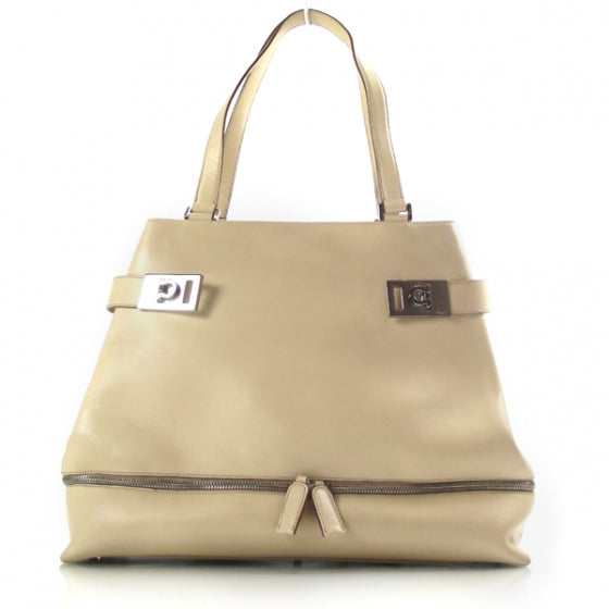 FASHIONPHILE SALVATOREFERRAGAMOLeatherToteBeige 1 of 10