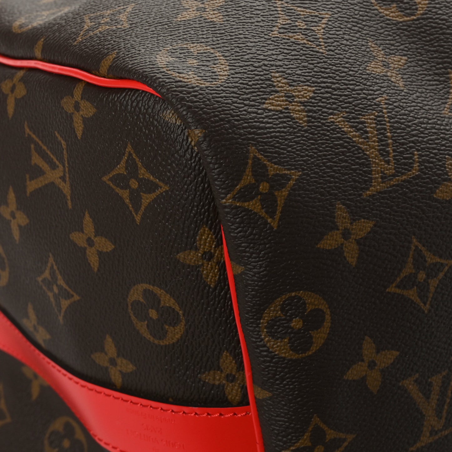 Calfskin Monogram Keepall Bandouliere 50 Coquelicot