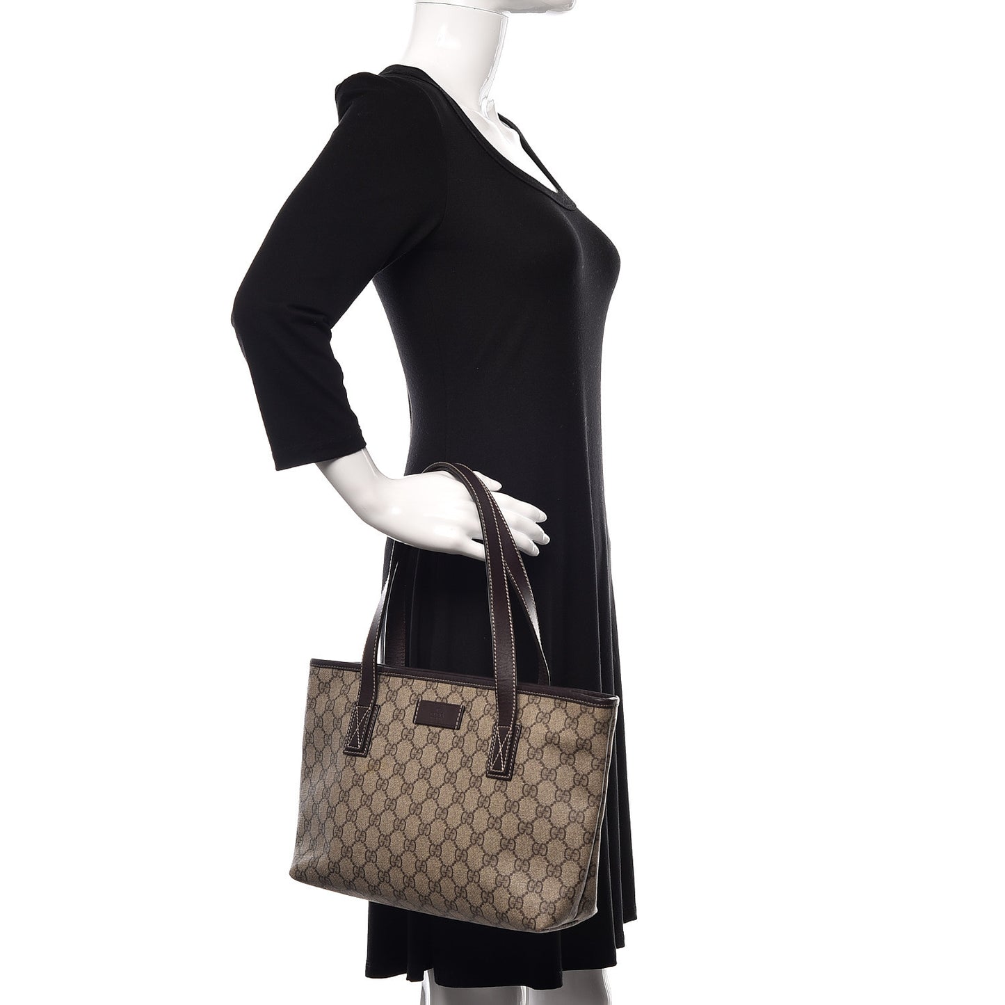 GG Supreme Monogram Small Joy Tote Dark Brown