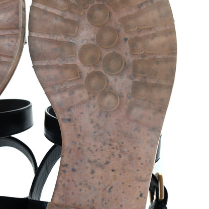 Chanel Lambskin Cork Gripoix CC Sandals 36.5 Black 5 of 7