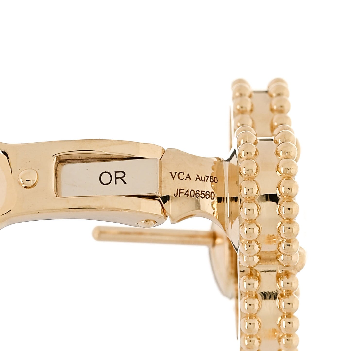 18K Yellow Gold Mother of Pearl Vintage Alhambra Earrings