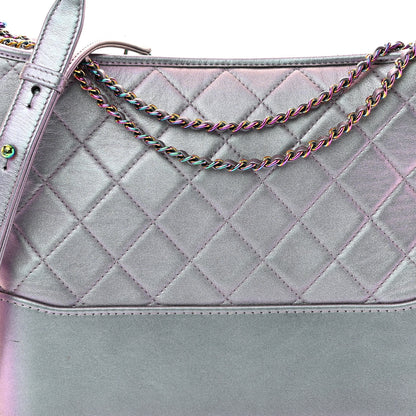Chanel Iridescent Lambskin Calfskin Quilted Medium Gabrielle Hobo Light Purple 8 of 14