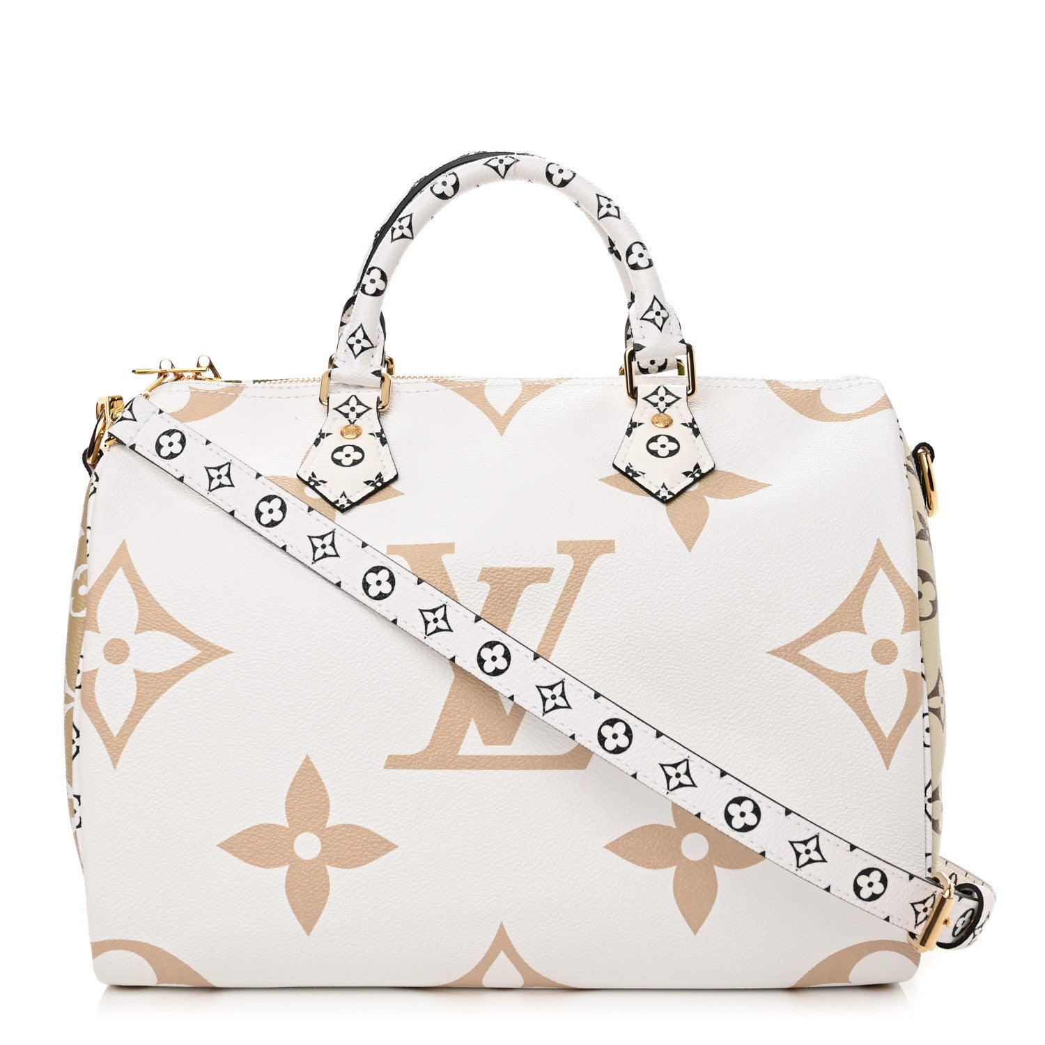 Louis Vuitton Monogram Giant Speedy Bandouliere 30 Kaki Beige 1 of 9