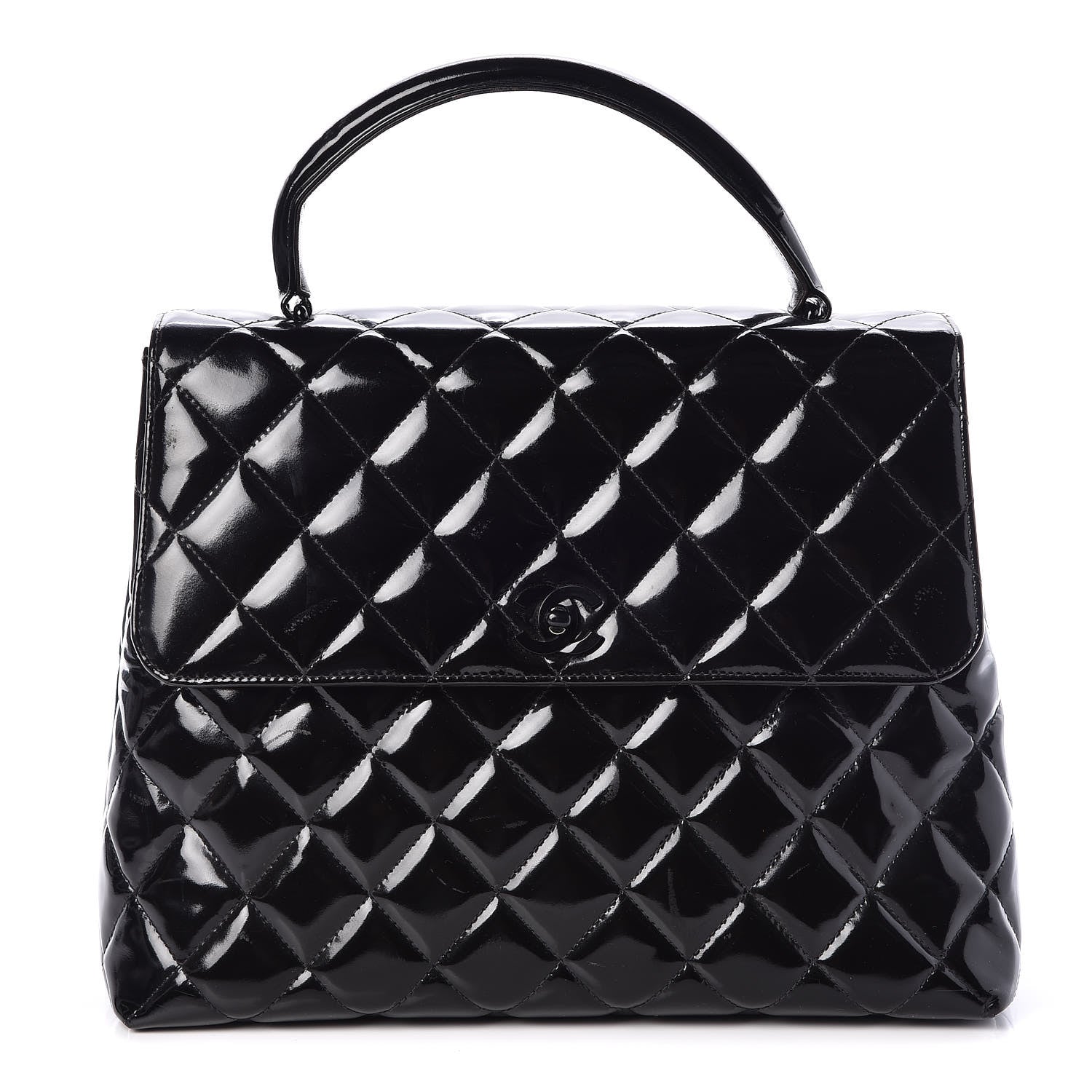 Chanel Patent Quilted Jumbo Kelly Flap Black 1 of 11
