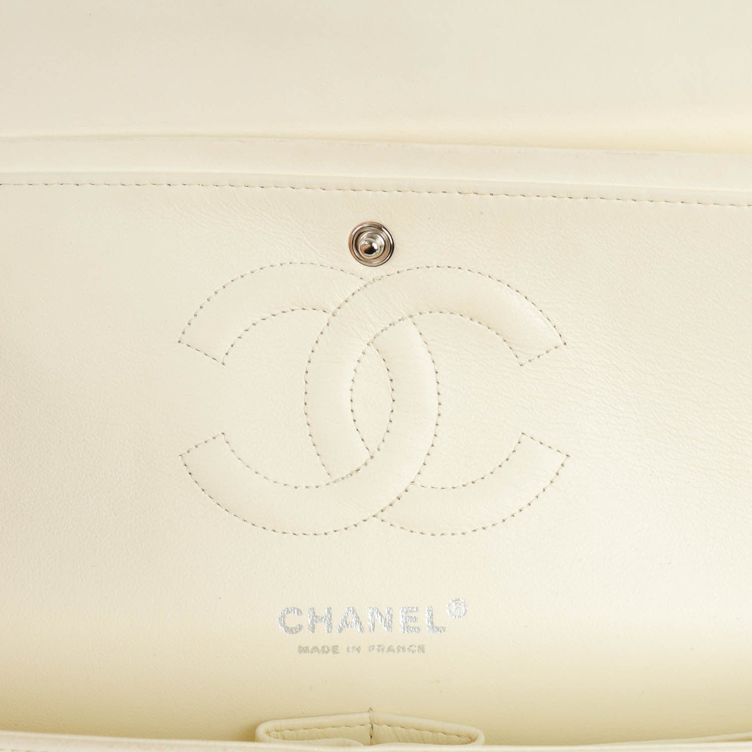 Chanel Lambskin Quilted Medium Double Flap White 6 of 8